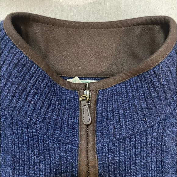LL Bean Waterfowl Full-Zip Sweater Vest Mens XXL Navy Blue Merino Lambs Wool EUC - Picture 7 of 10